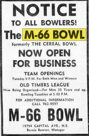 M-66 Bowl - Sep 1967 Opening Ad